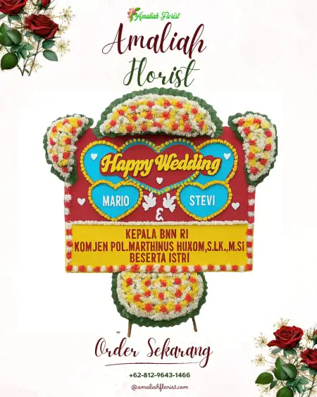 Papan Bunga Pernikahan Tangan Tangan